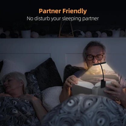USB Charging Reading Light Warm Cold White Sunlight Portable Easy to Clip Night Reading Light