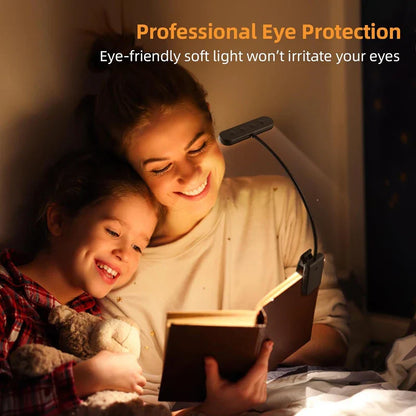 USB Charging Reading Light Warm Cold White Sunlight Portable Easy to Clip Night Reading Light