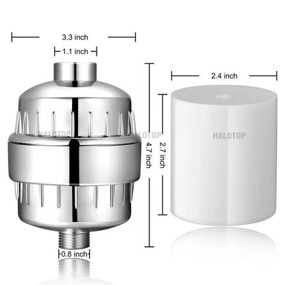 20 Stage Shower Hard Water Purification Filter Showerhead Activated Carbon Water Purifier Chlorine Removal Reduce Dry Itchy Skin